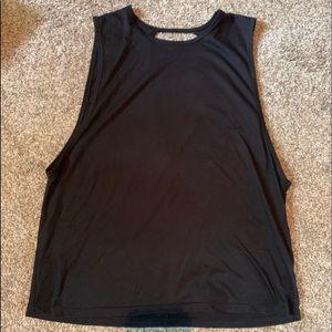 Fabletics M black tank, cut out back